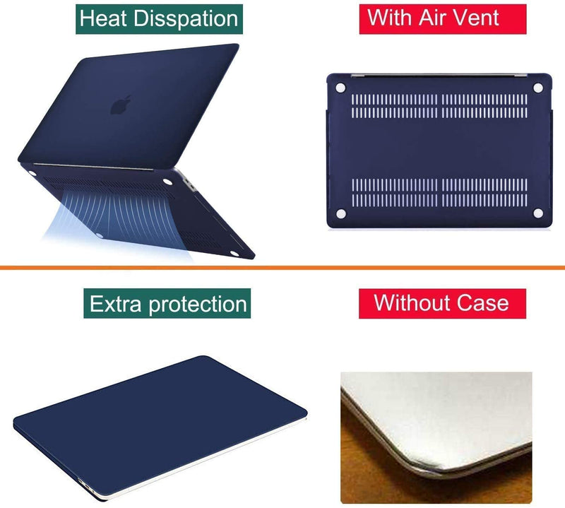 [Australia - AusPower] - MOSISO Compatible with MacBook Pro 16 inch Case 2020 2019 Release A2141 with Touch Bar Touch ID, Protective Plastic Hard Shell Case & Keyboard Cover & Screen Protector & Storage Bag, Navy Blue 