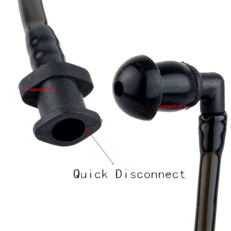 [Australia - AusPower] - Replacement Coil Audio Tube, Lsgoodcare 10Pcs Twist On Acoustic Tube Replacement Black with Mushroom Earbuds Eartips Compatible for Motorola Midland Kenwood Two Way Radio Surveillance Headset Earpiece 