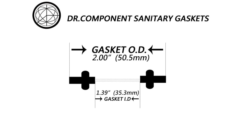 [Australia - AusPower] - DR.COMPONENT 1.5" Sanitary Standard Tri-Clamp Gaskets (Pack of 25), Black EPDM 1-1/2"-EPDM/25PCS 