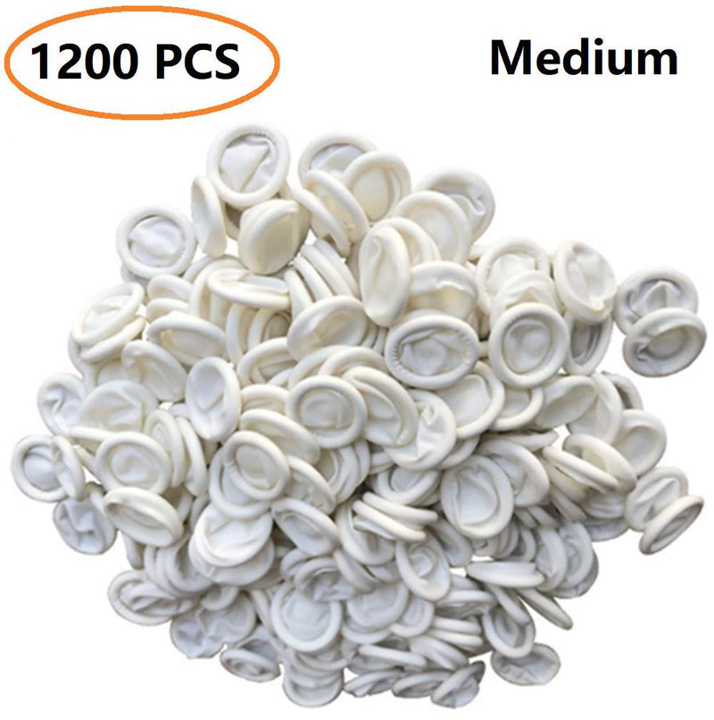 [Australia - AusPower] - ANSLYQA Finger Cots Latex (Medium,1200 Pcs) Disposable Finger Covers Anti Static Rubber Fingertips Protective for Electronic Repair,Crafting Industrial Apply Medium (1200 Count) 