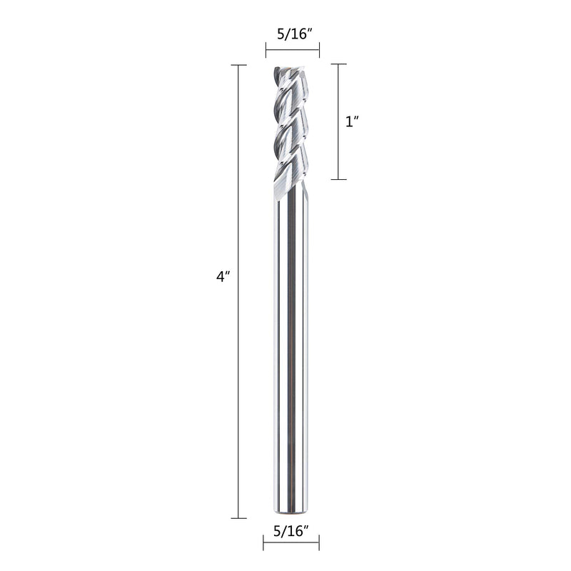 [Australia - AusPower] - SpeTool Extra Long Solid Carbide End Mill CNC Router Bits Power Milling Machine 5/16" Diameter Aluminum Metal Cutter 3 Flutes Tools, 4" Overall Length 