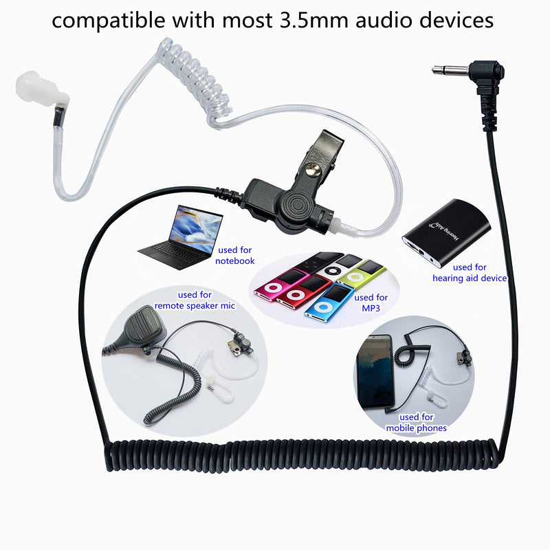 [Australia - AusPower] - RATAOK 3.5mm Listen Only Earpiece Headset for Motorola Two-Way Radios Walkie Talkie Speaker Microphone Transceiver PC Audio Equipment, with Black Earmolds 