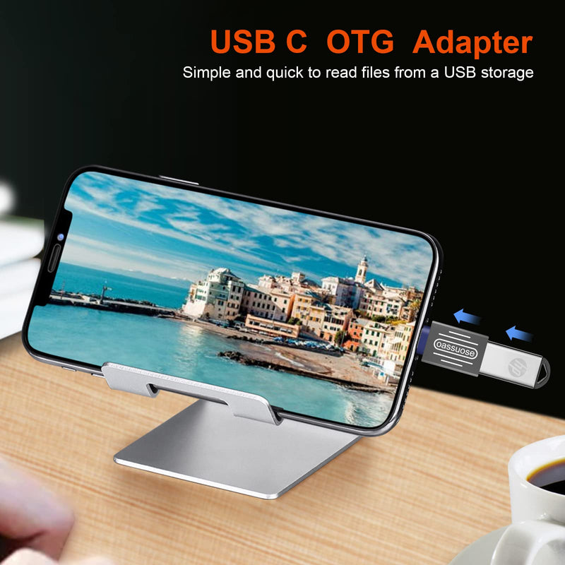 [Australia - AusPower] - 4-Pack USB C to USB Adapter [Gold-Plated],Type-C Male to USB 3.0 Female Adapter,Thunderbolt 3/4 to USB OTG Adapter for MacBook Pro 2020,iPad Pro 2020,MacBook Air 2020 and More Type C Devices (Grey) Grey 