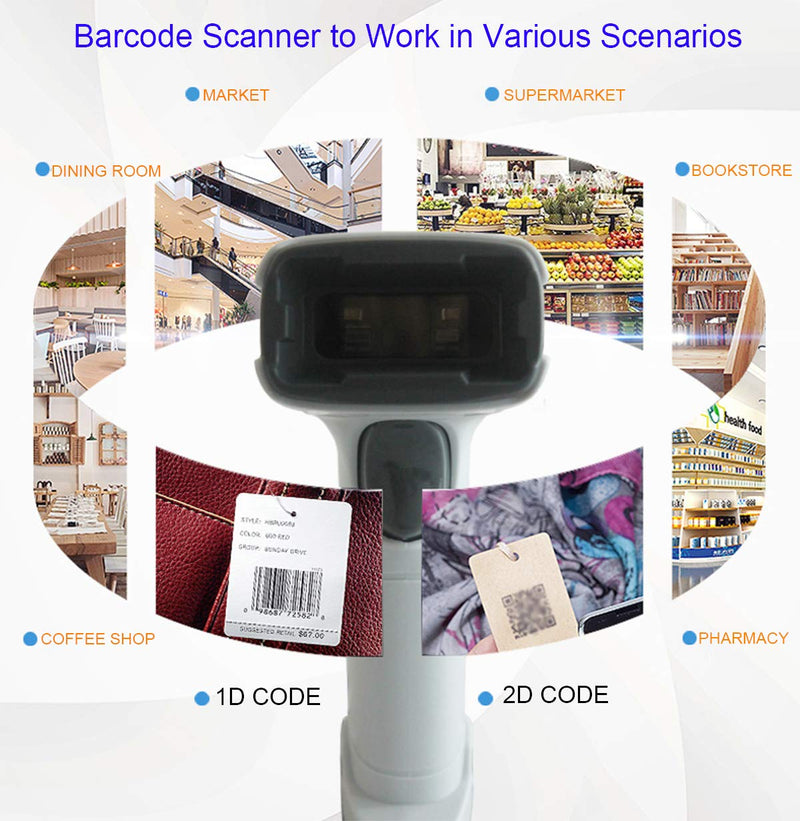 [Australia - AusPower] - LENVII 2D Barcode Scanner Handheld Wired USB Barcode Reader Support 1D 2D QR-Code Scanning Induction Recognition Speed Fast Suitable Shop Warehouse Storage Logistics - F510 