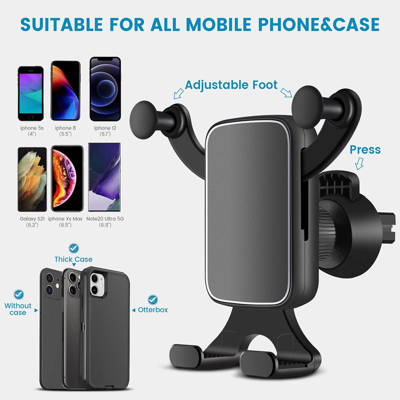 [Australia - AusPower] - Car Phone Mount, Hands-Free Clip Cell Phone Holder, Case Friendly Phone Holder for Car with Stronger Vent Clip, Car Vent Cell Phone Mount for iPhone, Samsung, Moto, Huawei, Nokia, LG, Smartphones 