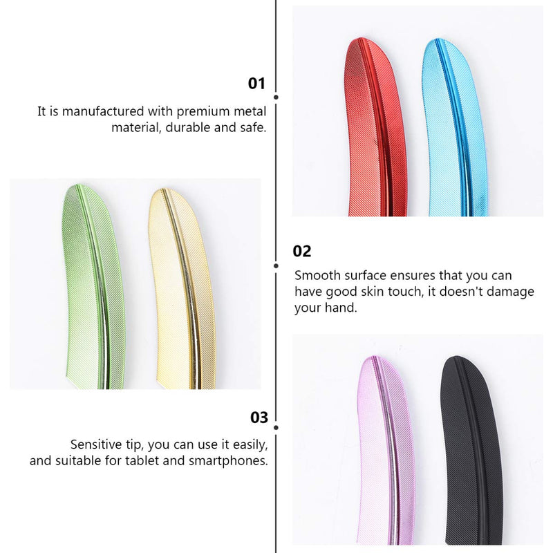 [Australia - AusPower] - Hemobllo 10 Pcs Feather Stylus Pens - Touch Screen Capacitive Stylus Colorful Feather Stylus Capacitive Stylus Pen Universal Stylus for Capacitive Touch Screen Smart Phone Tablet (Mixed Colors) 