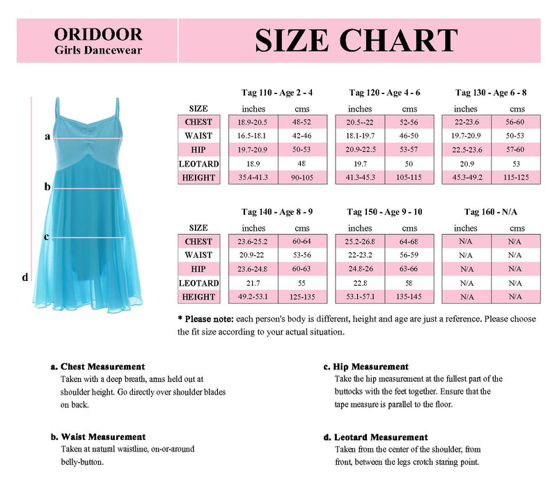 [Australia - AusPower] - ORIDOOR Girls' Camisole Leotard Ballet Dance Dress Ballerina Costumes 9-10 Years Black 