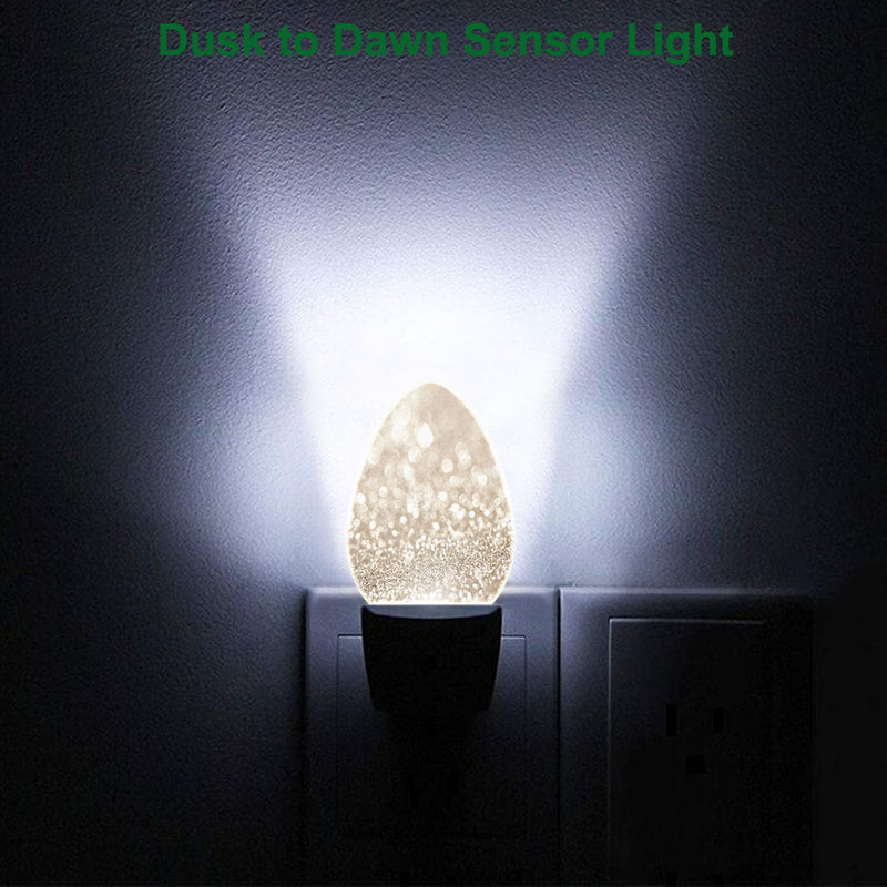 [Australia - AusPower] - Uanvaha Golden Glitter Night Light (No Glitter) Gold Gravel Shiny Broken Drill Abstract Glitter Bokeh Blur Plug in Auto Sensor Led Lamp for Teen Girl Women Room Decor Holiday Gifts Egg Gold Glitter 