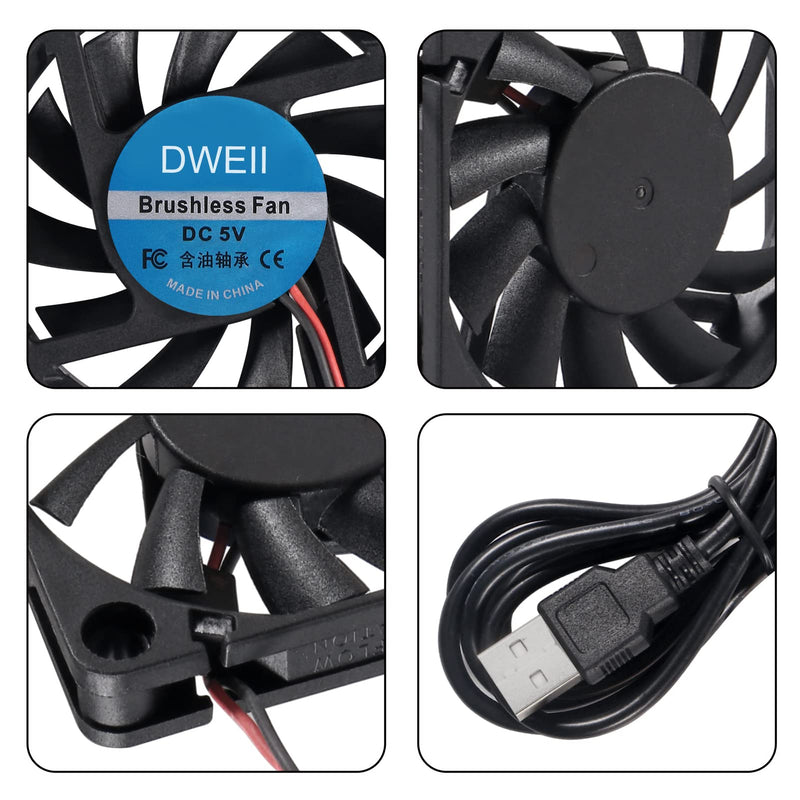 [Australia - AusPower] - DWEII 4-Pack USB Brushless Cooling Fan 60mm x 10mm USB Fan 5V DC Brushless Cooling Fan 6010 for Brushless DC Computer CPU Heat Sink Cooling Cooler Fan 