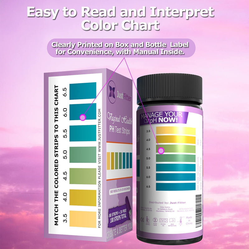 [Australia - AusPower] - Just Fitter Vaginal pH Test. pH Balance Test Strips for Women. This Vaginal pH Test Helps Detect BV Bacterial Vaginosis or Vaginal Infection. Feminine pH Test Strip, a Must Have for Womens pH Balance 