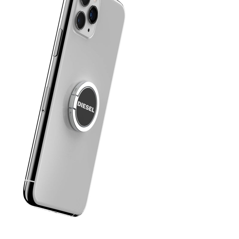 [Australia - AusPower] - Diesel Phone Ring Holder, Universal Phone Ring Stand, Adjustable Handy Finger Ring for iPhone, Samsung and More, Black/White Black/White Logo 