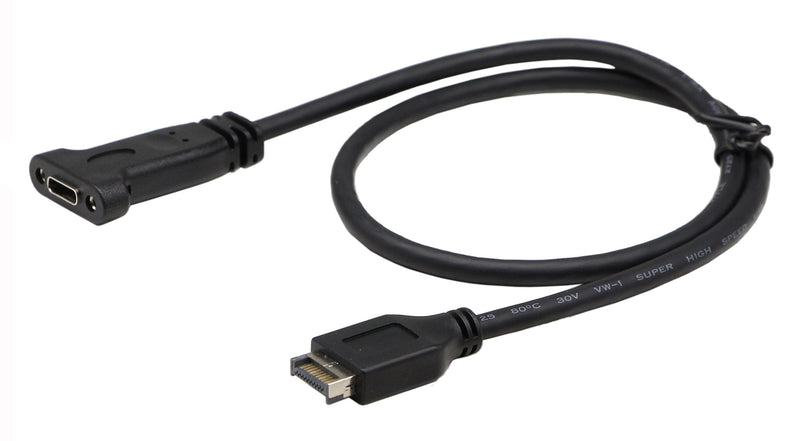 [Australia - AusPower] - zdyCGTime(50cm) Type E Male USB 3.1 Front Panel Header to USB-C Type-C Female Extension Cable with Panel Mount Screw 
