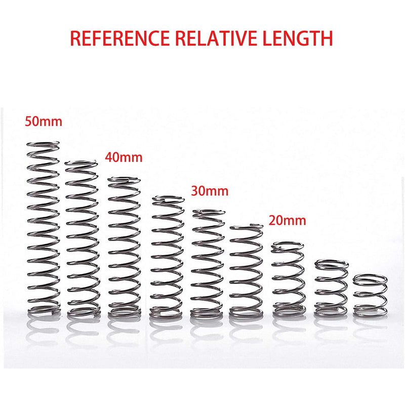 [Australia - AusPower] - 10Pcs Compression Springs Wire Diameter 0.7mm Outer Dia5mm Free Length 30mm Coil Mechanical Spring Set Silver Tone 0.7mmx5mm 0.7mmx5mmx30mm 