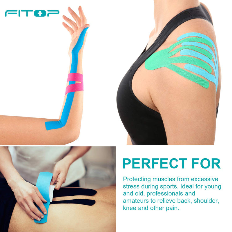 [Australia - AusPower] - FITOP Uncut Kinesiology Tape 4 Sports Tape (Pink, Blue, Black, Beige) 