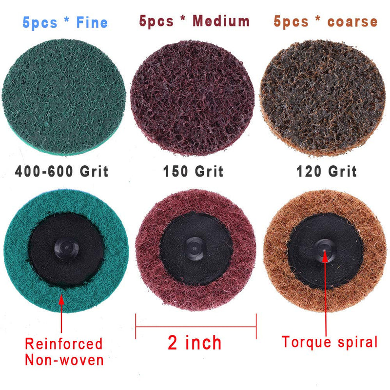 [Australia - AusPower] - 103 Pcs Sanding Discs Set 2 Inches Quick Change Disc with 1/4 inch Tray Holder for Die Grinder Surface Prep Strip Grind Polish Finish Burr Rust Paint Removal 
