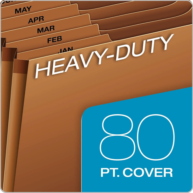 [Australia - AusPower] - Globe-Weis PFXR217MHD /Pendaflex Heavy-Duty Expanding File, Open Top, 12 Pockets, Monthly Index, Letter Size, Brown (R217MHD) 