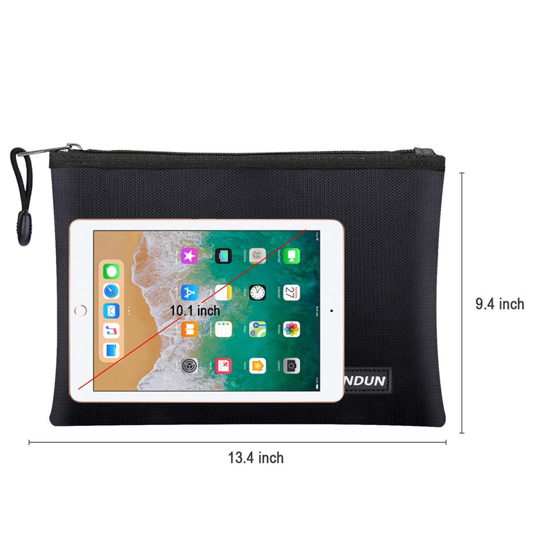 [Australia - AusPower] - JUNDUN Fireproof Document Bags,13.4”x 9.4”Waterproof and Fireproof Money Bag,Fireproof Safe Storage Pouch with Zipper for A4 Document Holder,File,Cash and Tablet 