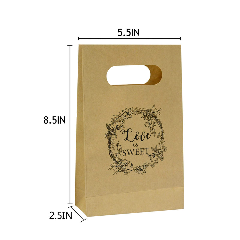 [Australia - AusPower] - Brown Craft Paper Bag with handled Friday Night Craft Treat Bags 8.5 * 5.5 * 2.5 Inch for Wedding Party Business (50pcs） 