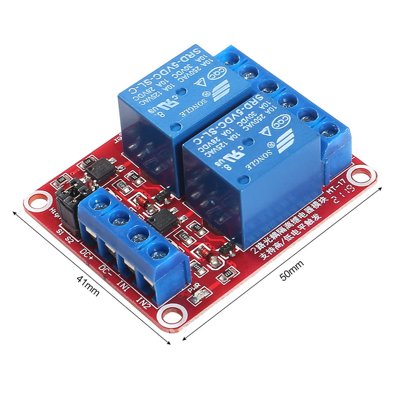 [Australia - AusPower] - ALMOCN 6Pcs DC 5V 2 Channel Relay Module with Isolated Optocoupler High and Low Level Trigger 2 channel 5V 
