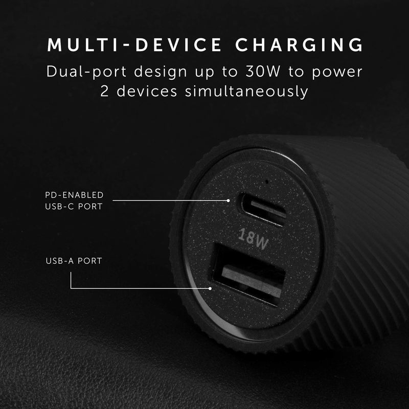 [Australia - AusPower] - Native Union Car Charger PD–Fast-Charging 30W Dual-Port USB-A & USB-C Car Charger–Compatible with iPhone 13/13Pro/13Pro Max/13mini/12/12Pro, AirPods Pro, iPad, Samsung S21+, Google Pixel 6, Switch 