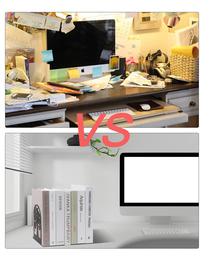 [Australia - AusPower] - MSDADA Bookends, Premium Book Ends for Shelves, Non Skid Metal Heavy Duty Bookend for Heavy Books, Book Ends for Home Office Decorative, Abstract Art Design Book Stopper Holder Supports (2pair) 2 