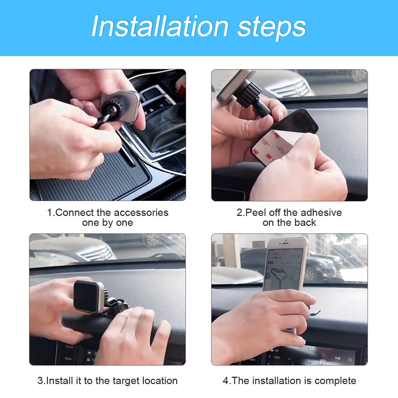 [Australia - AusPower] - Magnetic Phone Mount for Car, 360° Rotatable Universal Mobile Phone Holder for Dashboard and More Places, Suitable for iPhone 12/12 Pro/Pro Max More 4-4.7" Devices 