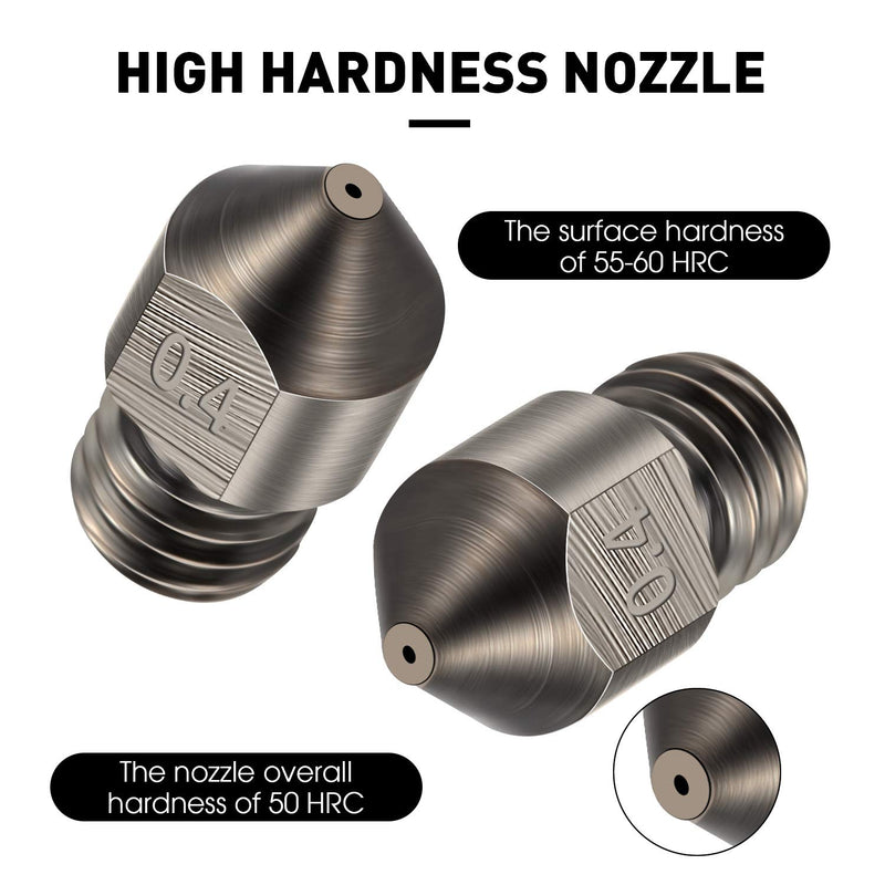 [Australia - AusPower] - Hardened Steel Nozzle 0.4 mm/ 1.75 mm 3D Printer MK8 Nozzles Tool High Temperature Wear Resistant Compatible with Makerbot, Creality CR-10 All Metal Hotend, Ender 3/ Ender3 pro, Prusa i3 (5 Pieces) 5 
