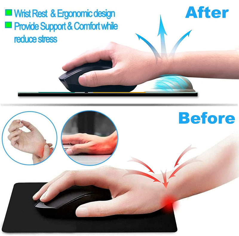 [Australia - AusPower] - Ergonomic Mouse Pad with Wrist Rest Support, Cute Mouse Pads with Non-Slip Rubber Base, Office Mousepad for Laptop Computer, Pain Relief Gamepad Mat for Office & Home (Purple-Marble-Wrist) Purple-marble-wrist 