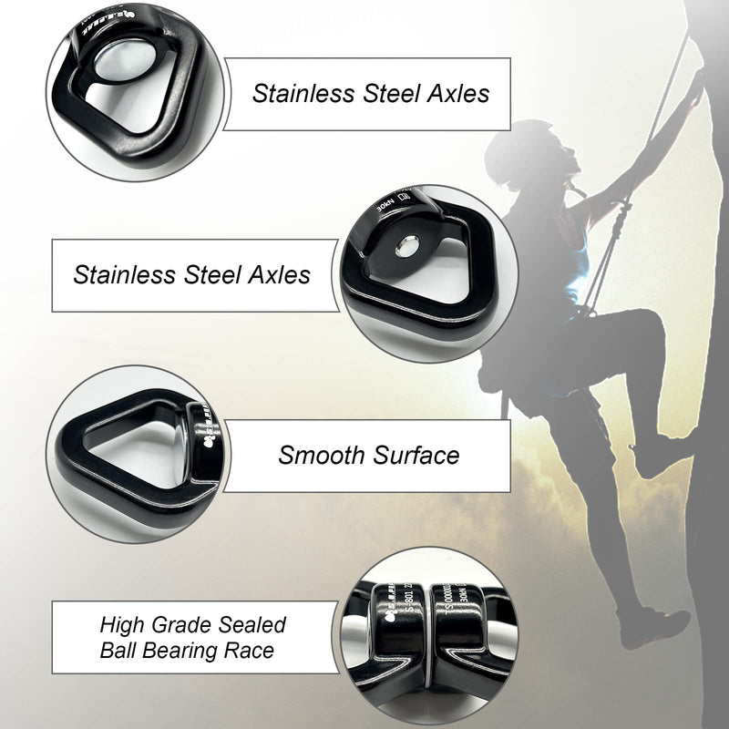 [Australia - AusPower] - S.E.PEAK Swing Swivel, Swivel Hook 30 kN & 360° Rotational Device Safest Hanging Accessory for Swing, Aerial Dance, Swing Spinner Hanger, Rock Climbing, Hanging Hammocks, Carabiner, Web Tree Swing Medium-30KN Black 