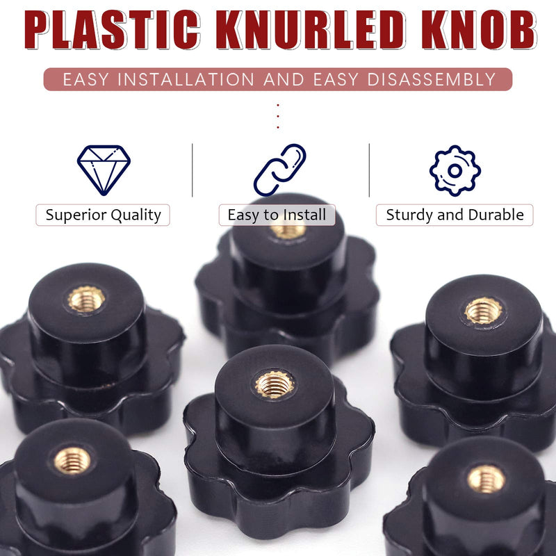 [Australia - AusPower] - Hilitchi Plastic Screw On Type Knurled Clamping Nuts Knob Handle Star Knob Assortment Kit M4 
