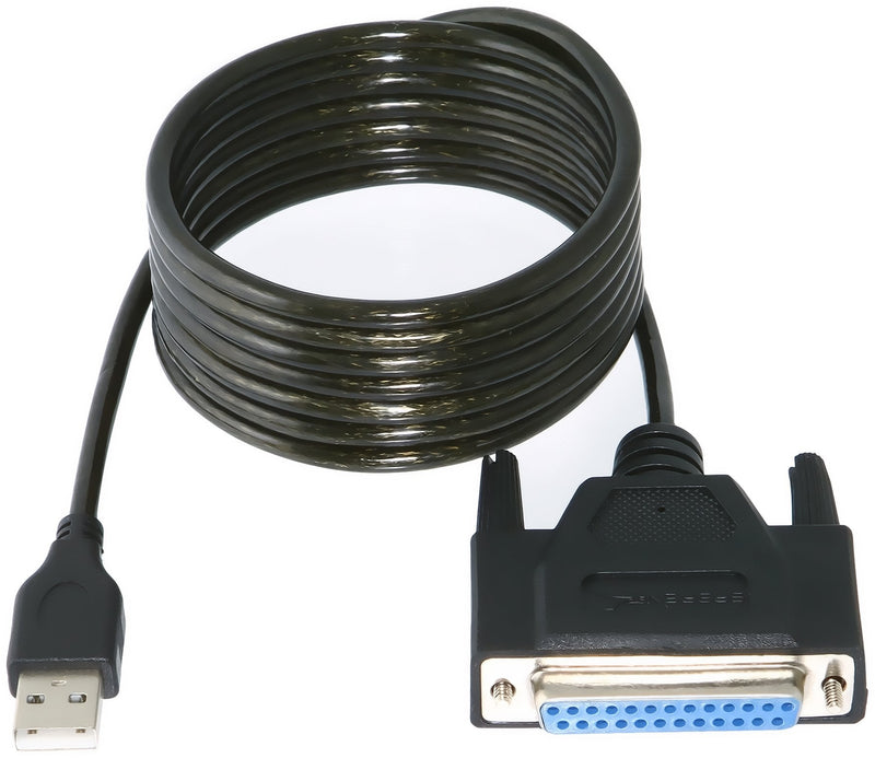 [Australia - AusPower] - SABRENT USB 2.0 to DB25 IEEE-1284 Parallel Printer Cable Adapter [THUMBSCREWS Connectors] (CB-DB25) DB25 Thumbscrews 