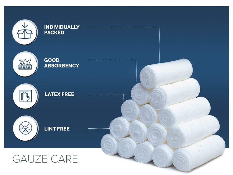 [Australia - AusPower] - Gauze Rolls Pack of 24 – Premium Quality Lint and Latex-Free 4 inches x 4.1 Yards Conforming Stretch Bandages Designed for Effective Wound Care & Comfort - Ideal for use as a Mummy wrap 1 
