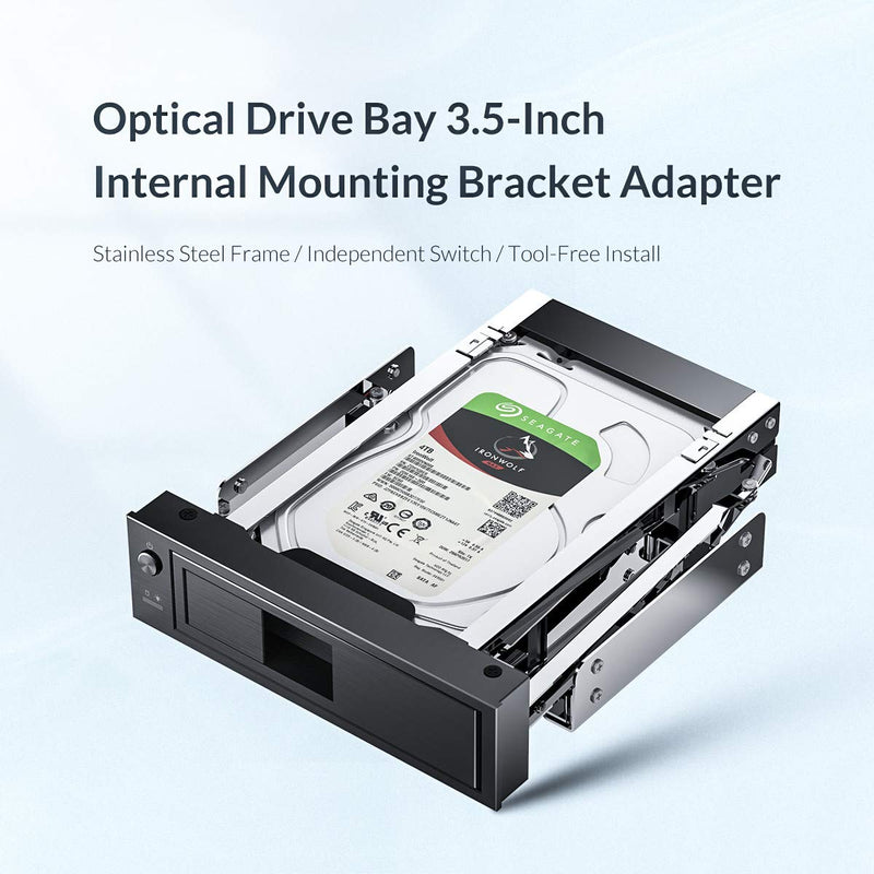 [Australia - AusPower] - ORICO 5.25 Trayless Hot Swap Mobile Rack CD-ROM 3.5 inch Internal SATA Hard Drive SSD Adapter-1106SS 