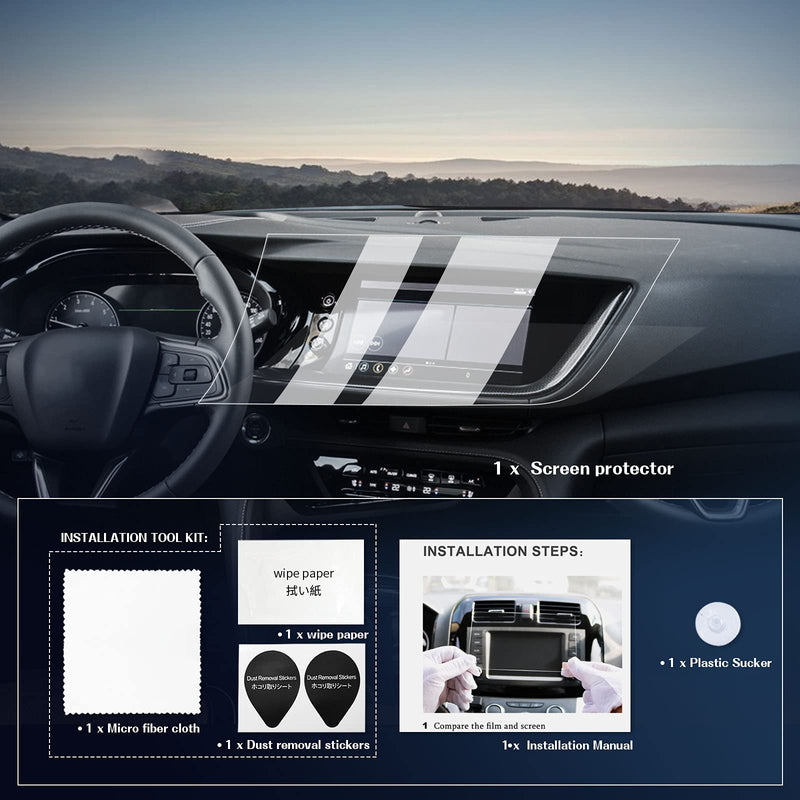 [Australia - AusPower] - BIXUAN Envision Accessories Car Navigation Screen Protector for 2021 2022 Envision 10.25In GPS Screen Protector Foil Center Control Infotainment Display Touchscreen Protective Film 9H Hardness Glass Screen Protector for Car 