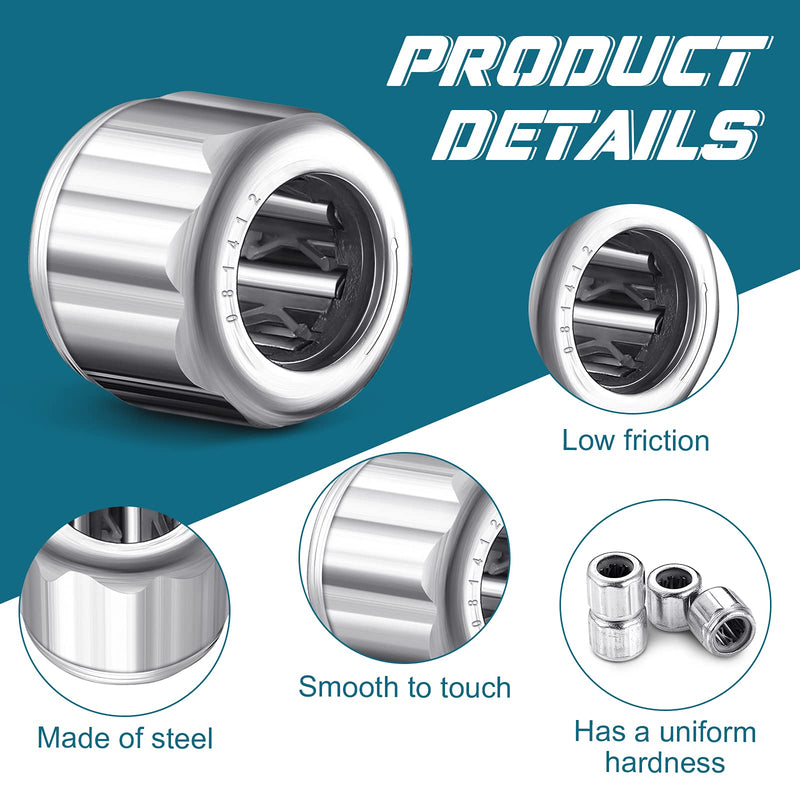 [Australia - AusPower] - 6 Pieces Needle Roller Bearings One Way Bearing Small Octagonal Bearings Industrial Bearings 8mm Bore 14mm OD 12mm Width with Nice Load Carrying Capacity and Stiffness Bearing 