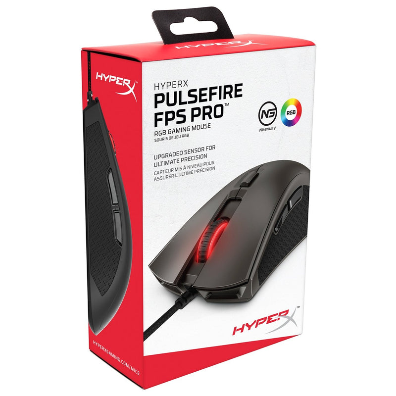 [Australia - AusPower] - HyperX Pulsefire FPS Pro - Gaming Mouse, Software Controlled RGB Light Effects & Macro Customization, Pixart 3389 Sensor Up to 16,000 DPI, 6 Programmable Buttons, Mouse Weight 95g Black Wired 