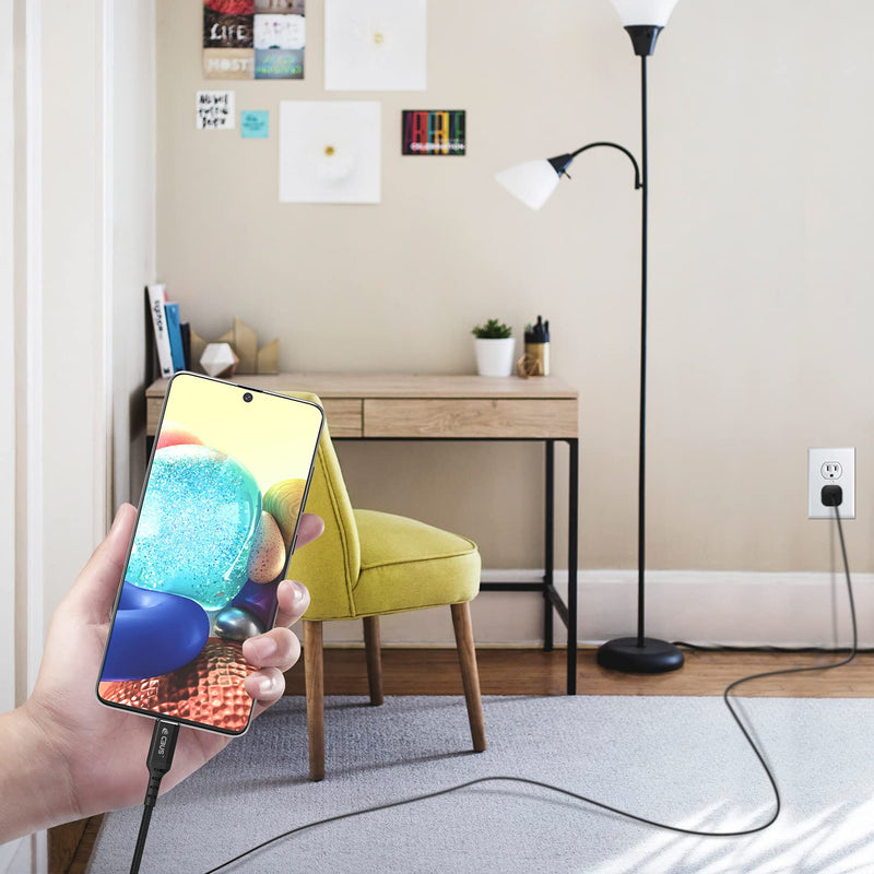 [Australia - AusPower] - CBUS 20W Fast Charger + 10ft Braided Cable for Motorola One 5G, One 5G Ace, Edge+, Moto G Stylus, Moto G Play, Moto G Power (2020, 2021), Moto G Fast, Moto G8+, One Action (Black) 
