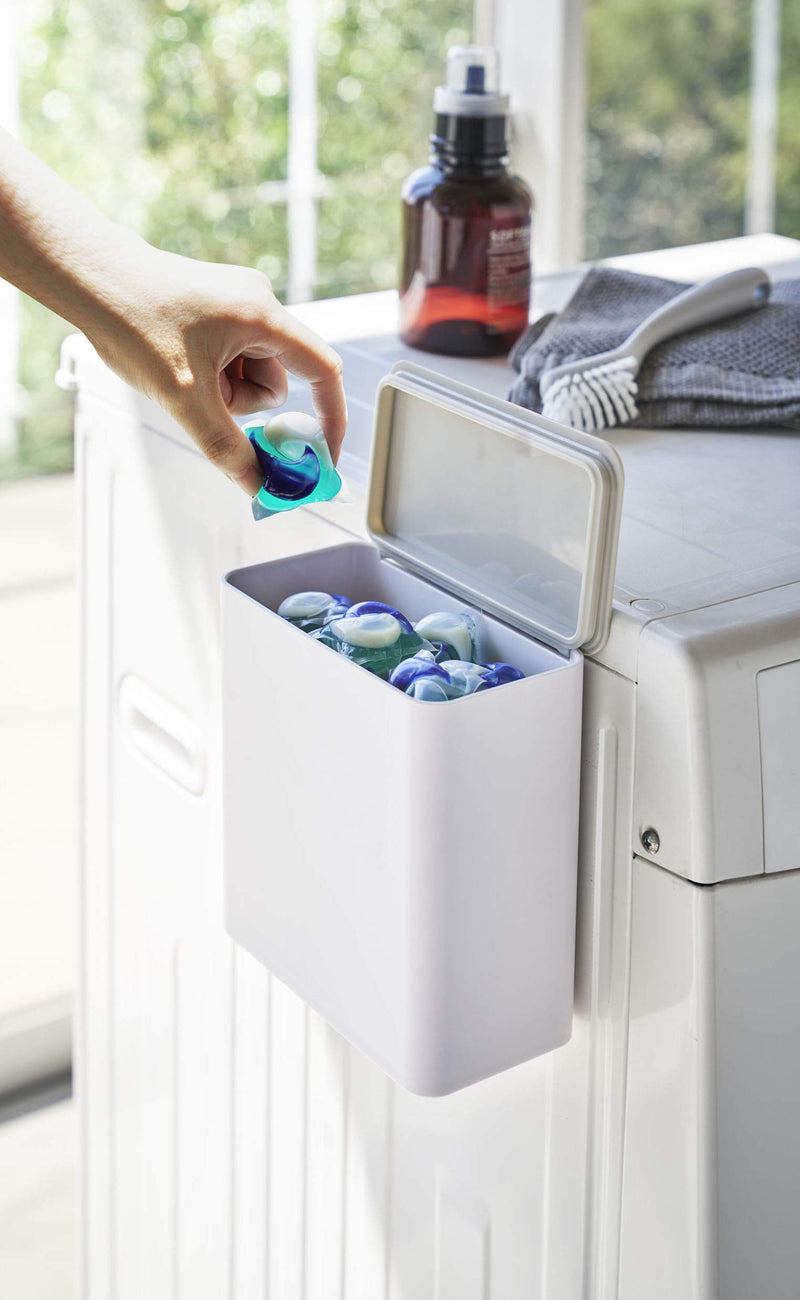 [Australia - AusPower] - Yamazaki Home Plate Magnetic Detergent Pod Container closet storage and organization systems, One Size, White 