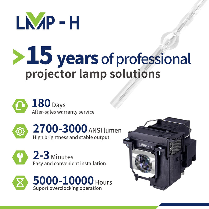 [Australia - AusPower] - LMP-H ELPLP80 ELPLP79 Projector Lamp for Epson V13H010L79 V13H010L80 Powerlite 1420wi 1430wi 575w 580 585w 585Wi 595Wi EB-570 EB-575Wie EB-575We Link Projector Replacement Lamp Bulb with Housing 