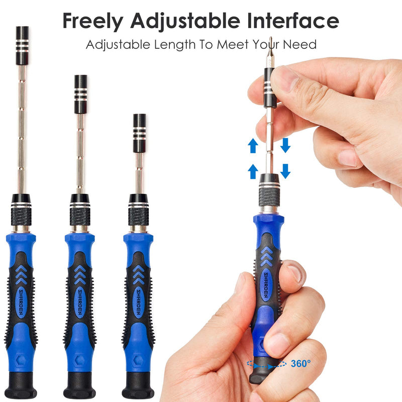 [Australia - AusPower] - SHARDEN Precision Screwdriver set, 124 in 1 with 110 Bits Magnetic Screwdriver Kit, Professional Electronics Repair Tool Kit for Tablet, Computer, Laptop, PS4, PC, iPhone, Xbox, Game Console (blue) Blue 