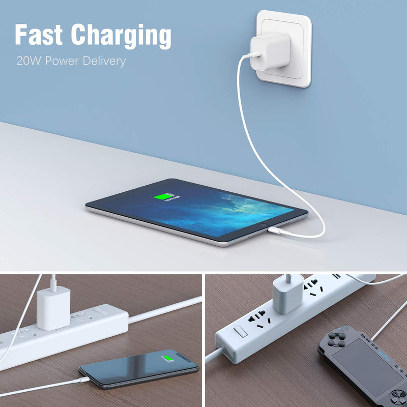 [Australia - AusPower] - iPhone 12 Charger Block MFI Certified 2Pack 20W Fast USB C Wall Charging Power Adapter Plug for Apple iPhone 13/12/12 Mini/12 Pro Max/11/ iPad Pro USB-C Charge Brick 