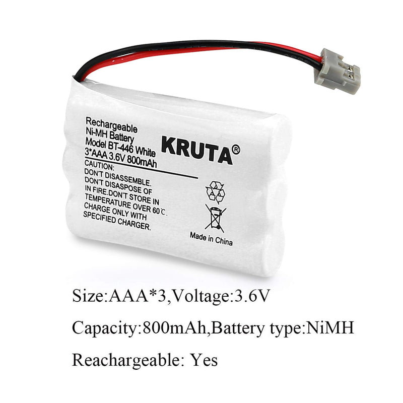 [Australia - AusPower] - Kruta BT-446 Rechargeable Cordless Phone Battery for Uniden BT-446 BT446, BP-446 BP446, BT-1005 BT1005, TRU9460, TRU9465, TRU9480, TCX-800 (Pack of 2) Pack of 2 