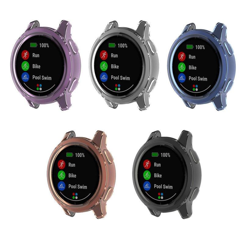 [Australia - AusPower] - VINIKI 5Pcs TPU Protector Cover Case Protective Shell for Garmin Vivoactive 4 Vivoactive4 Smart Watch Protector Cases Lightweight Durable 