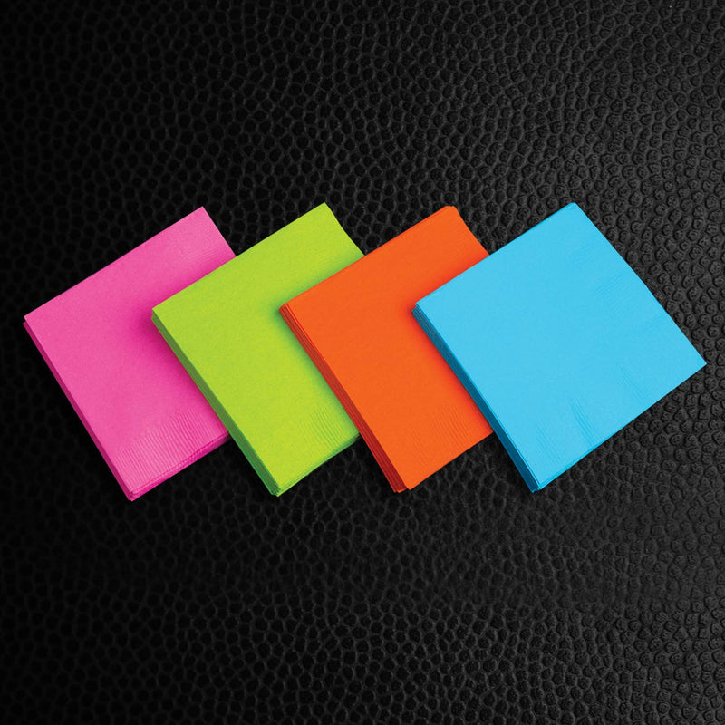 [Australia - AusPower] - Party Essentials 2-Ply Paper Cocktail Beverage Napkins, Assorted Neon Brights, 48-Count 