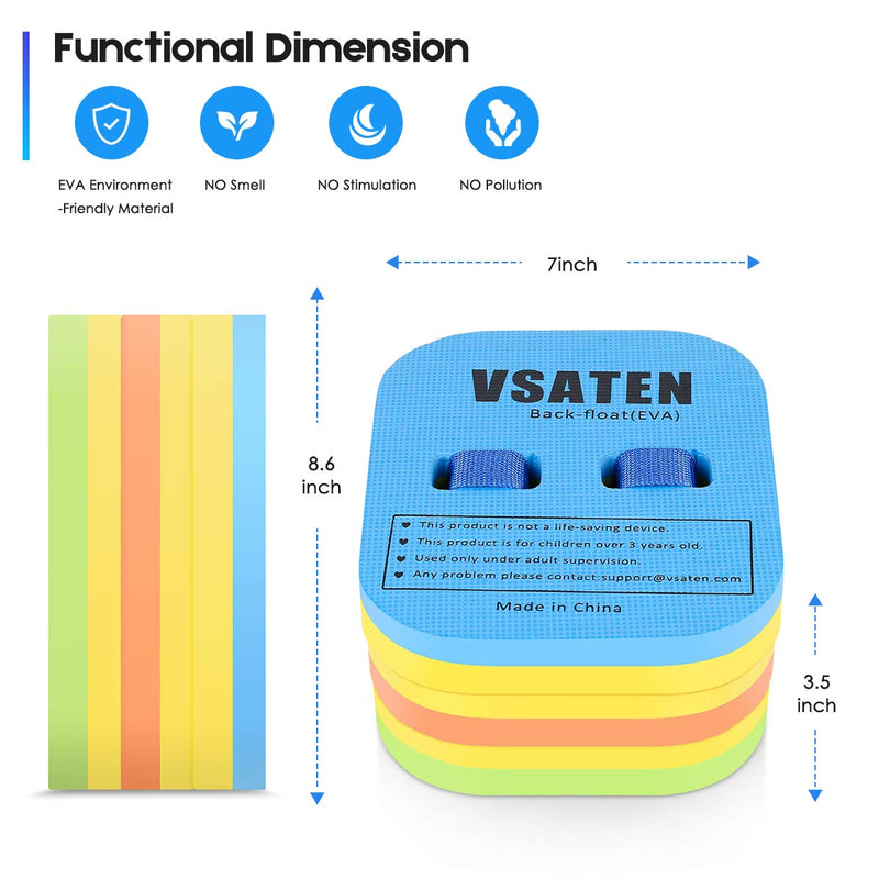 [Australia - AusPower] - VSATEN Back Float, Swim Belt Bubble Adjustable 3 Layers Thicken Split Foam Learning Safety Training Board Pool Floaties for Kids Toddlers Swimming Beginners Floats Swim Lessons Equipment 