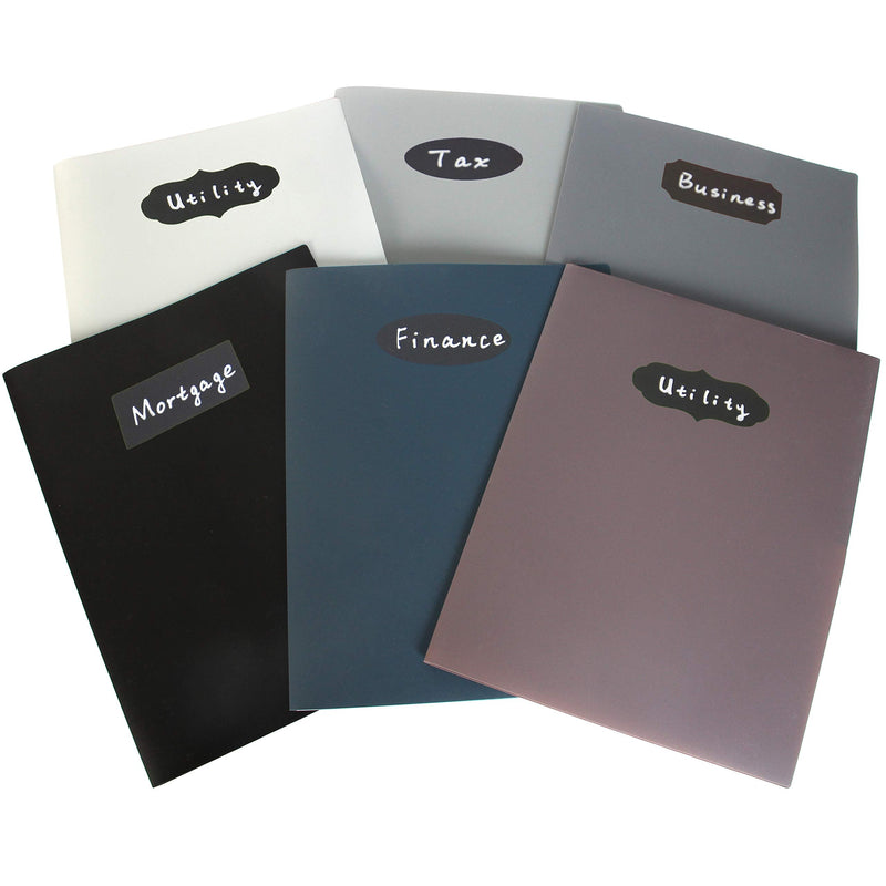 [Australia - AusPower] - Youngever 12 Pack Heavy Duty Plastic Two Pocket Folders, Heavy Duty Plastic 2 Pocket Folder, Urban Colors 