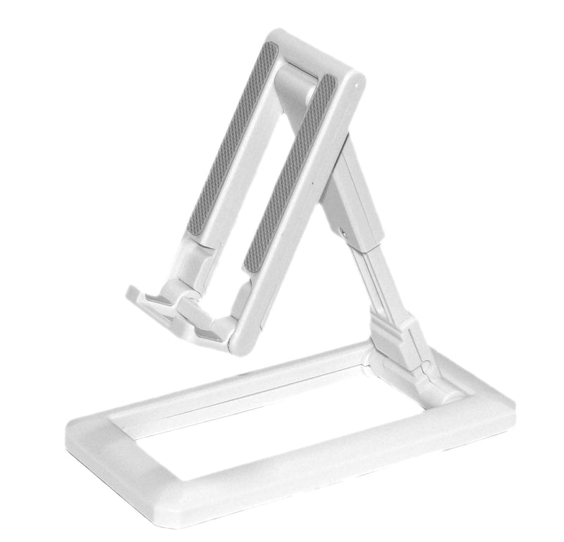 [Australia - AusPower] - Cell Phone Stand Full 3-Way Adjustable Height + Angles Perfect As Desk Organizers and Accessories Cell Phone Stands and Holders Table Stand 51970 (White) White 