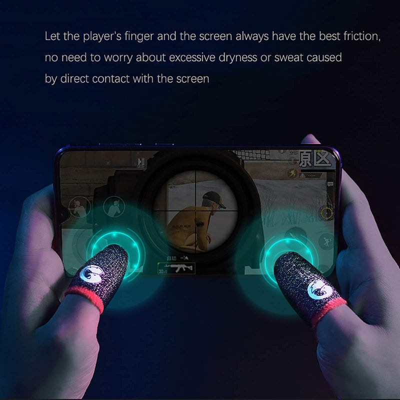 [Australia - AusPower] - LICHIFIT Gaming Finger Gloves Sweat Proof Touch Screen Finger Cover Sleeve Non-Slip for Mobile Game 