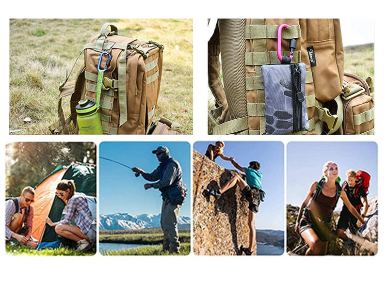 [Australia - AusPower] - Onwon Aluminum Carabiner D-Ring Locking Key Security Camping Climbing Hiking Keychain ( 10 PCS) 