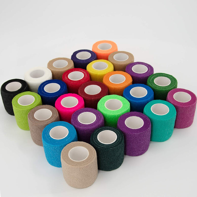 [Australia - AusPower] - BQTQ 30 Rolls Self Adherent Wrap 2 inch Bandage Breathable Athletic Tape Stretch Wrap Roll Sports Wrap Tape Self Adhesive Wrap for Wrist Ankle Swelling Sprains(Rainbow Color) Rainbow 